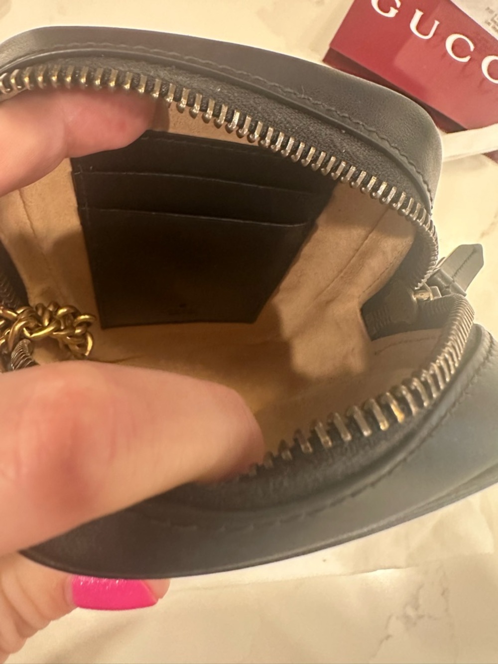 Gucci Black Mini Marmont Crossbody with Gold Hardware - Picture 5 of 9